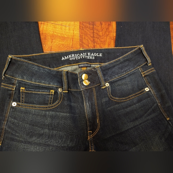 American Eagle Outfitters Denim Blue Jeans Super Stretch Artist Crop Women's 6R - Picture 2 of 7